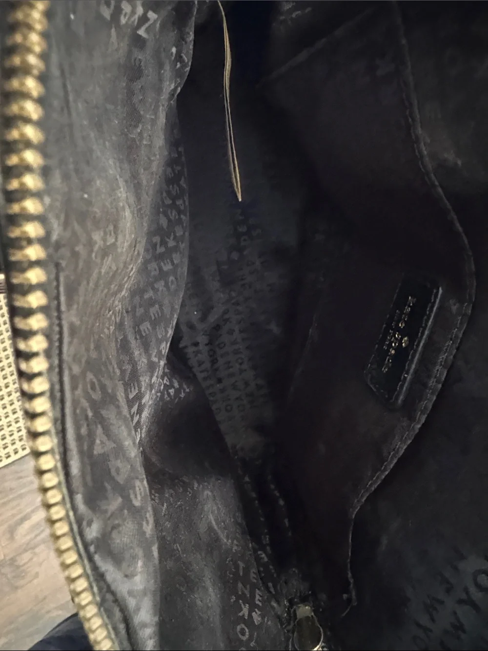 kate spade Cream and Black Textured Satchel with Crossbody Strap - Picture 9 of 10